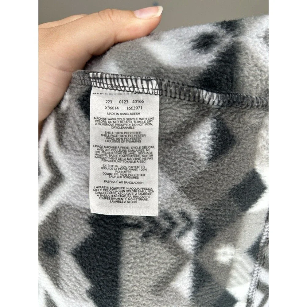 Columbia Boys Size Large 14-16 Full Zip Fleece Gray Pattern Jacket - Picture 5 of 6